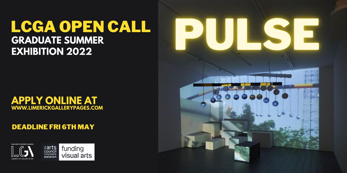 LCGA is delighted to announce the inaugural Open Call for PULSE –  for recent Irish arts grads and emerging practitioners! Fine Art grads from across the island of Ireland in the years 2017 - 2021 (BA, MA or PhD) can apply. Visit limerickgallerypages.com to apply!