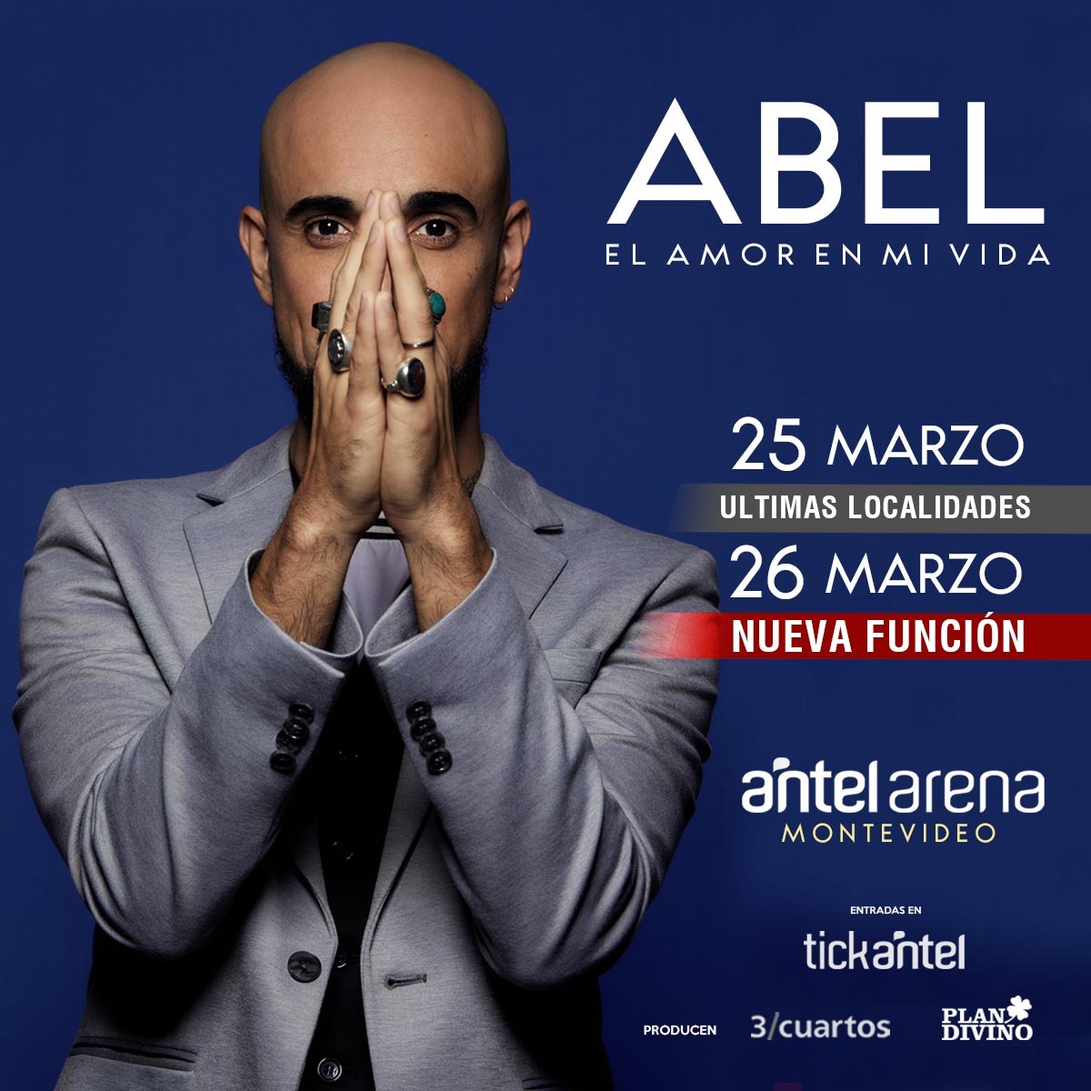🧑‍🎤 <a href="/AbelPintos/">ABEL</a>  está de gira por Uruguay, agotando entradas y agregado más shows 💥 presentando su 📀 nuevo disco "El amor en mi vida" ❤️

📌 Las fechas en Montevideo: 25 y 26 de marzo 🎵

¡Formá parte de todo lo que en 📻 Metrópolis FM 104.9 tenemos para vos!