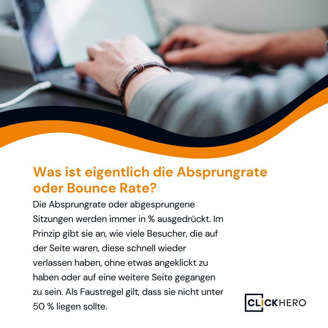 CLICKHEROS's tweet image. Was ist eigentlich die Absprungrate oder auch Bounce Rate genannt (für alle, die eher den englischen Begriff kennen)? Schnell einmal erklärt für euch. 

#Clickhero #OnlineMarketing #SEO #BounceRate #Absprungrate