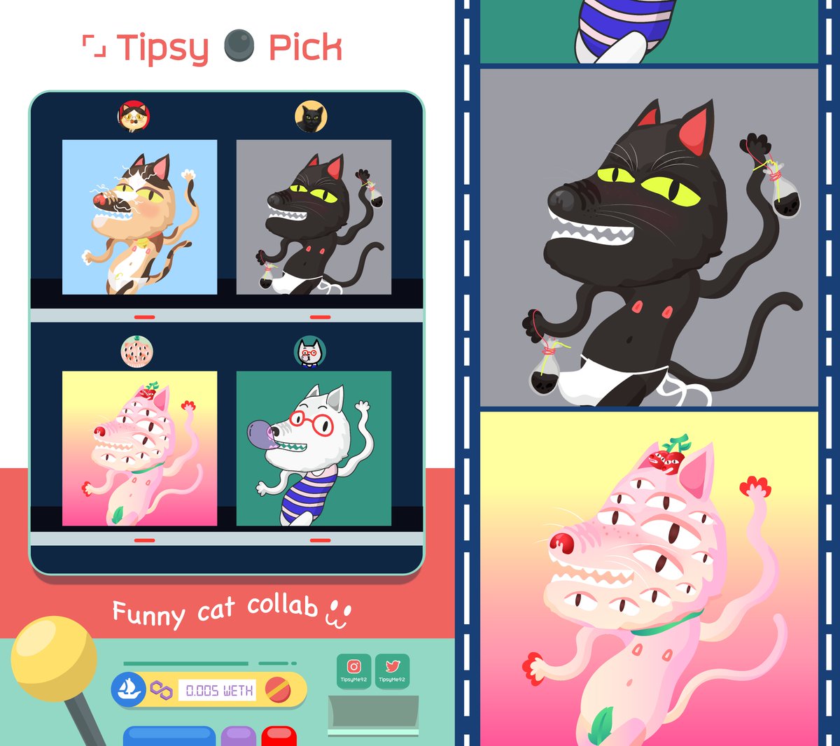 TipsyMe92's tweet photo. Tipsy📸Pick 💎Polygon 0.005 weth,, 
🐱Funny cat collab Costume🐱
let's enjoy yeahhh~

🎰Check it https://t.co/83911QXbvl

update #TipsymeUp
#NFT #NFTTHAILAND #nftcollector #NFTCommunity #NFTdrops #polygonNFT #maticpolygon 
#polygon #MATIC #NFTJapan https://t.co/lSweTaQSBi