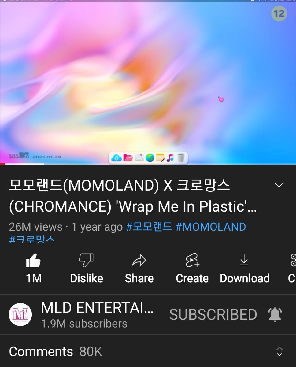 mmld_merries06's tweet photo. Wrap Me In Plastic by @MMLD_Official finally surpass 1 Million likes on YouTube ❤️✨✨#MOMOLAND #KPOP #WrapMeInPlastic https://t.co/EGhxmRh8VM