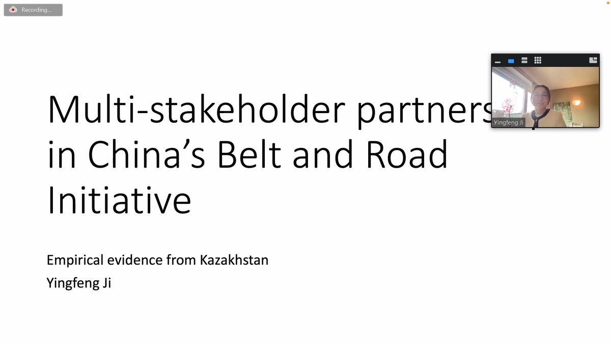 CCAForum's tweet photo. Yingfeng Ji talking about her work on #BRI projects in #CentralAsia with a special focus on #Kazakshstan. @JiYingfeng @montu_saxena @SineadMT https://t.co/h4kU6GWSOq