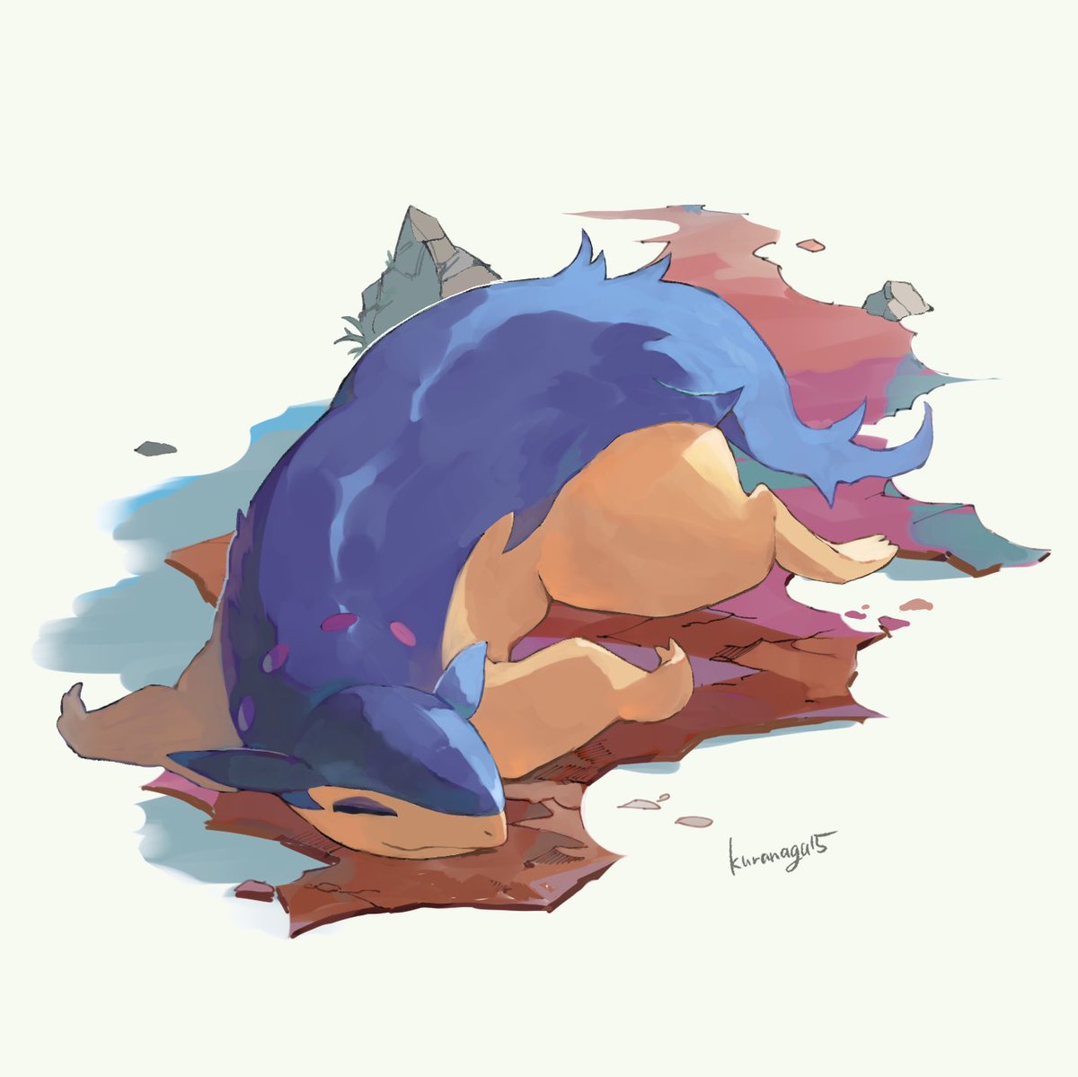 no humans pokemon (creature) closed eyes closed mouth lying solo sleeping  illustration images