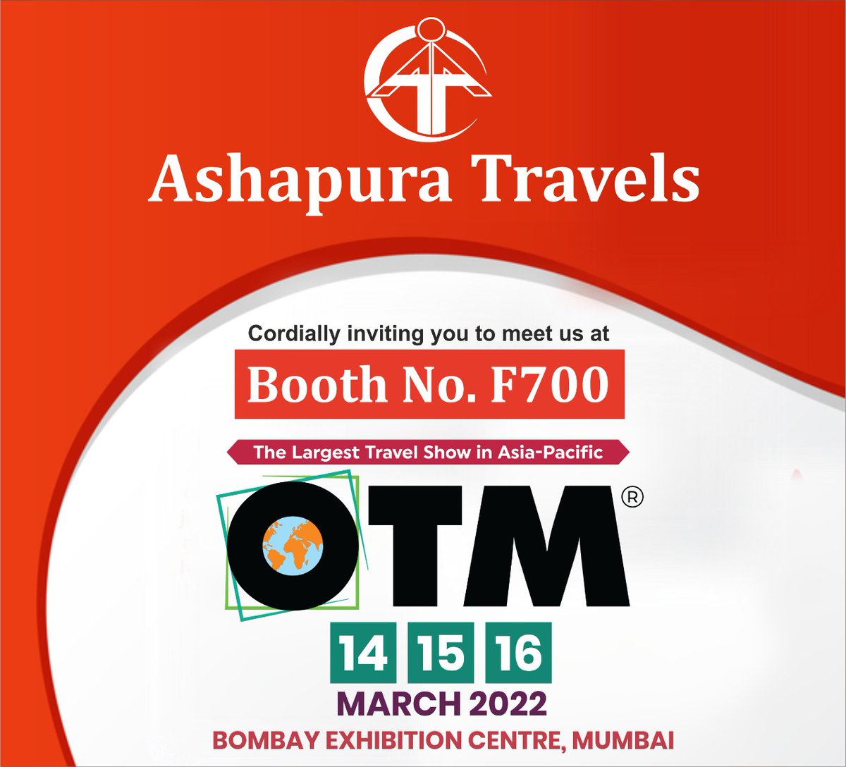 13RonakP's tweet photo. Meet us at OTM Mumbai from 14/3 to 16/3
#ronakontheroad #ashapuratravels #OTM #travel #travelevent #travelagent #maharashtratourism #gujarattourism https://t.co/nNAjLdeuwA