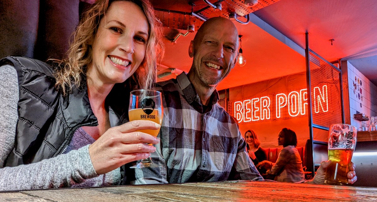 Breweries On Tour in London: Cocktail hour at <a href="/BrewDogSoho/">BrewDog Soho</a>, and we're drinking a Punk IPA and a Valhalla Vacation sour.
Cheers, all! 
#HaveTravelWillBeer