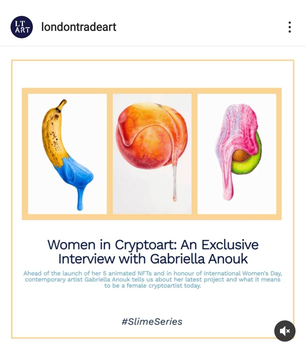 PRincolour's tweet photo. There's still time to see @GabriellaAnouk's takeover on @LondonTradeArt1's Instagram page. Make sure you check out the exclusive interview with Gabriella on women in Cryptoart. #SlimeSeries #NFT https://t.co/MFY0LQB5ut