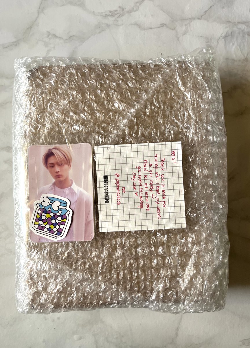 riecollects_'s tweet photo. 【 welcome home 】
— 022522 📧 #Delivered2Riri ツ
➽ mail from @jayhooncollects ✦

✎ yey for my first ever enha jay pc! thank you po for d smooth transaction &amp; for packing it safely po ☻ to more budols! ✎ https://t.co/6uChr6CEMQ