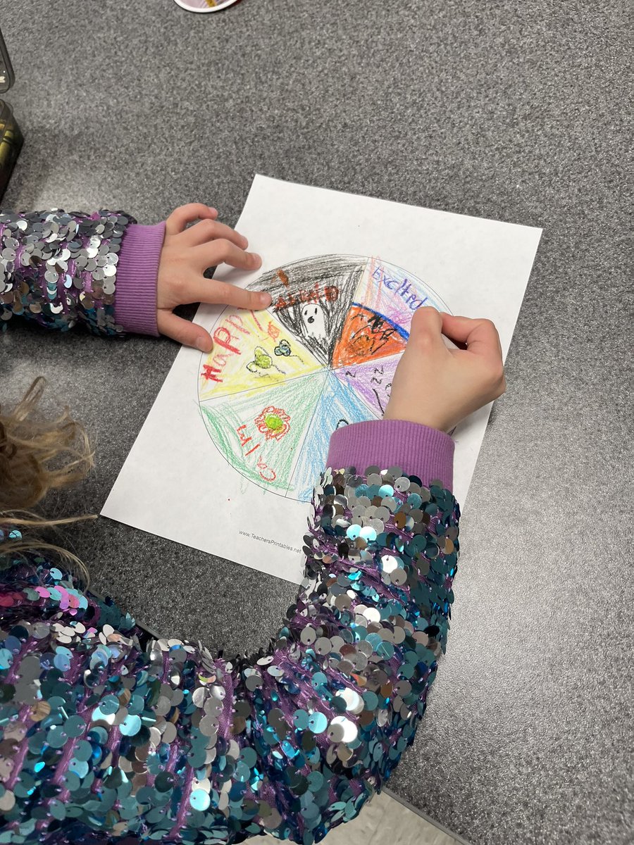 MrsMartireNYCSD's tweet photo. WES students are learning how to identify their feelings. We had fun making these emotion pie charts! 💜#reCONNECTedNYCSD #WEStandtogether #becomebelongNYCSD https://t.co/drXlunvdvN