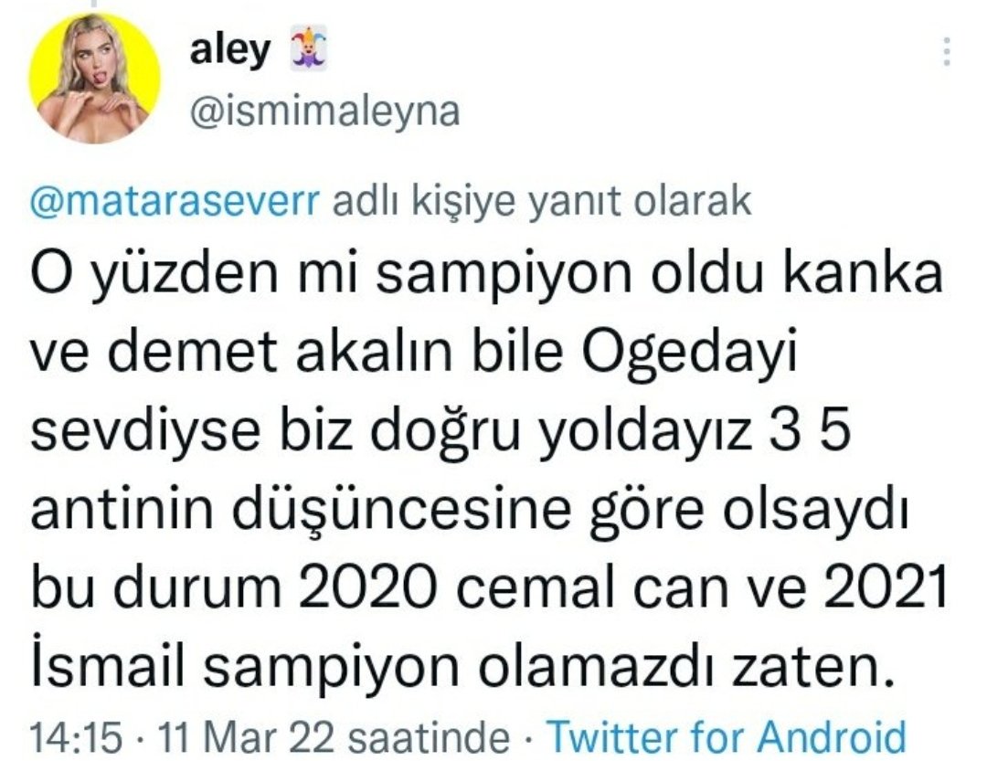 Yasin kötü diye demiyorum ama Demet Akalın Yasin'i de seviyor amk. Yasin şampiyon oldu mu? Hayır. Demet Akalın bile sevdi diyerek bir argüman oluşturmak aşırı komik ve acizce amk