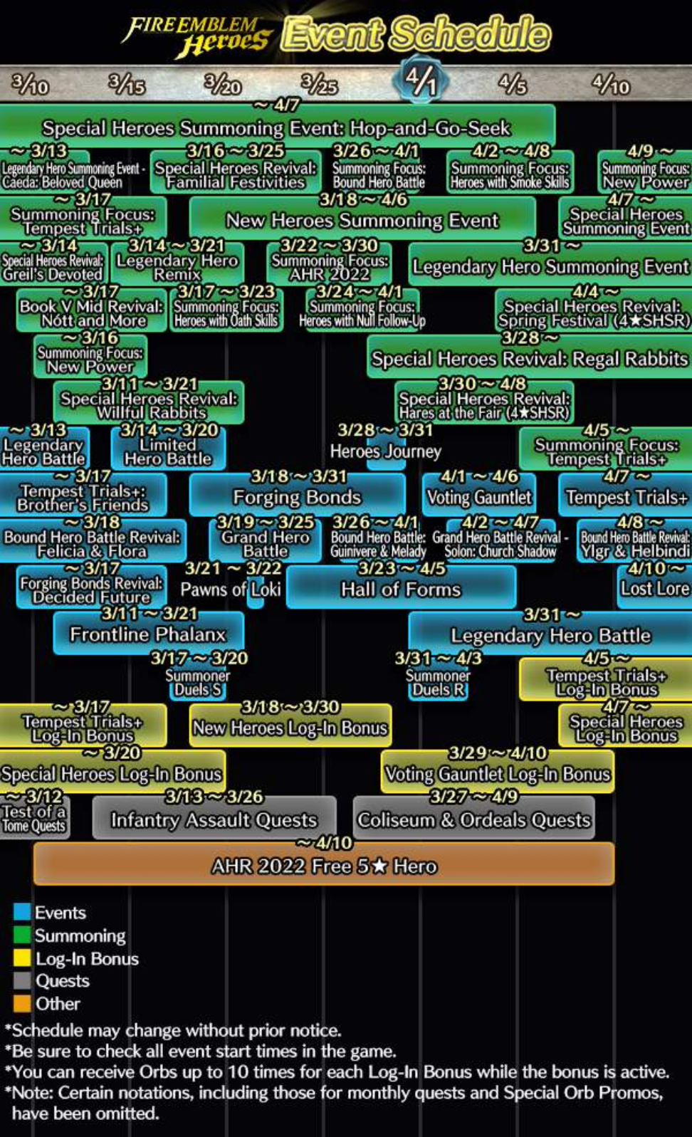 Serenes Forest on Twitter: "Heroes: March/April 2022 Event Calendar Text  version here: https://t.co/8aiwJrrBuu https://t.co/O0t4Hves2N" / Twitter