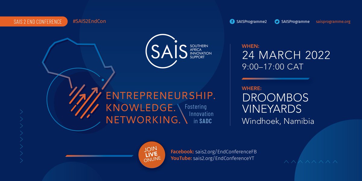Remember to set your reminders to join the #SAIS2EndCon livestream! 
📲  sais2.org/EndConferenceYT 📲

#InnovateAfrica