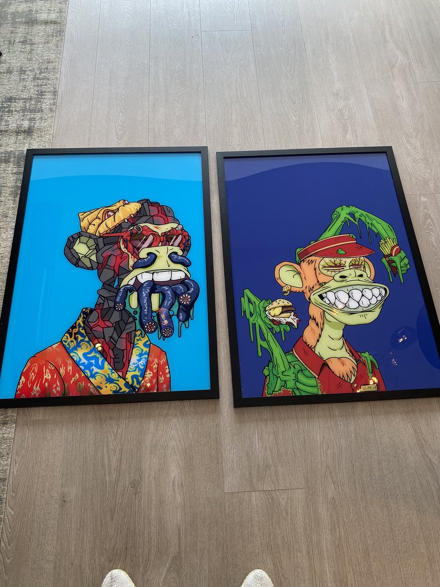 AJENFT94's tweet photo. New office decor arrived today, are we GMI? #BAYC #MAYC @BoredApeYC https://t.co/RTxobvVswF