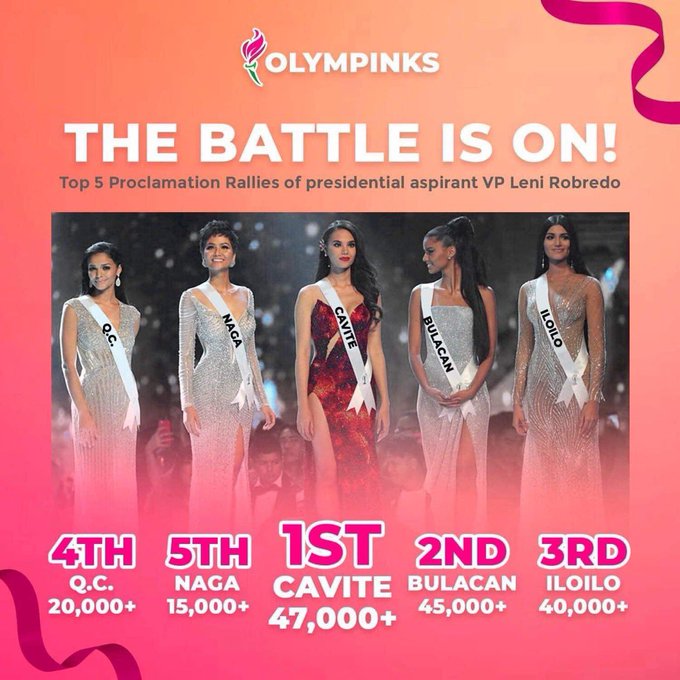 wantsomemerv's tweet photo. It's 🌸 OFFICIAL 🌸

Bacolod takes the Crown 👑💕

#OlymPINKS #NegRoseBlooms #BacolodIsPink #MasskarapatDapatSiLeniKiko https://t.co/vmMcRII1Nh
