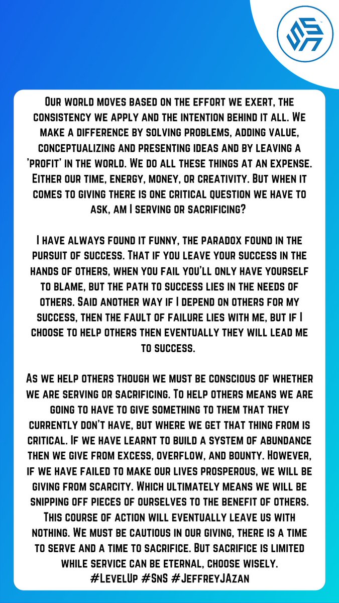 Friday Reflection #LevelUp #SnS