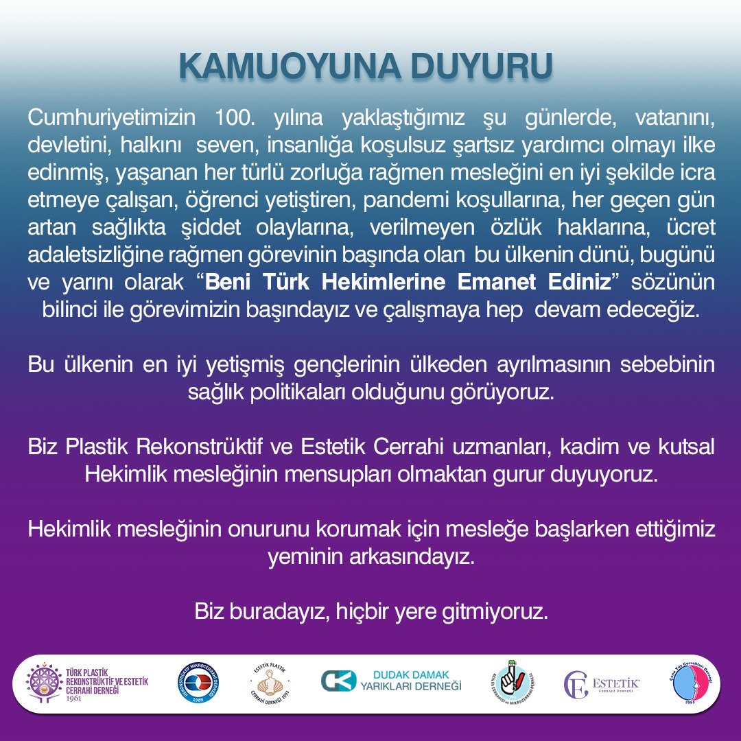 Plastik Cerrahi Derneği (@tprecd) on Twitter photo 