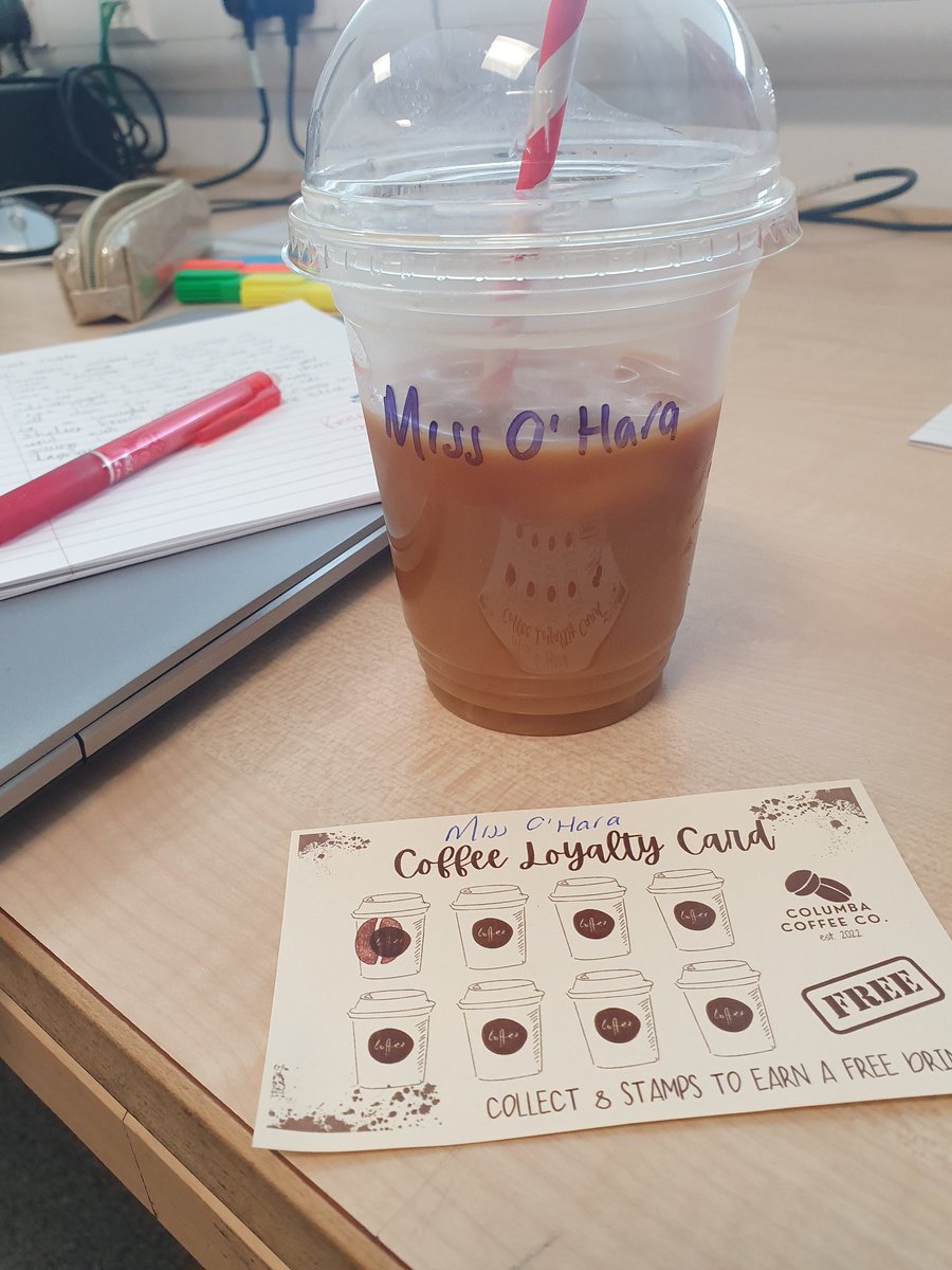 Favourite part of my Friday: the arrival of my Columba Coffee Co iced latte 🤗🥤 thank you to our barista pupils 🙏