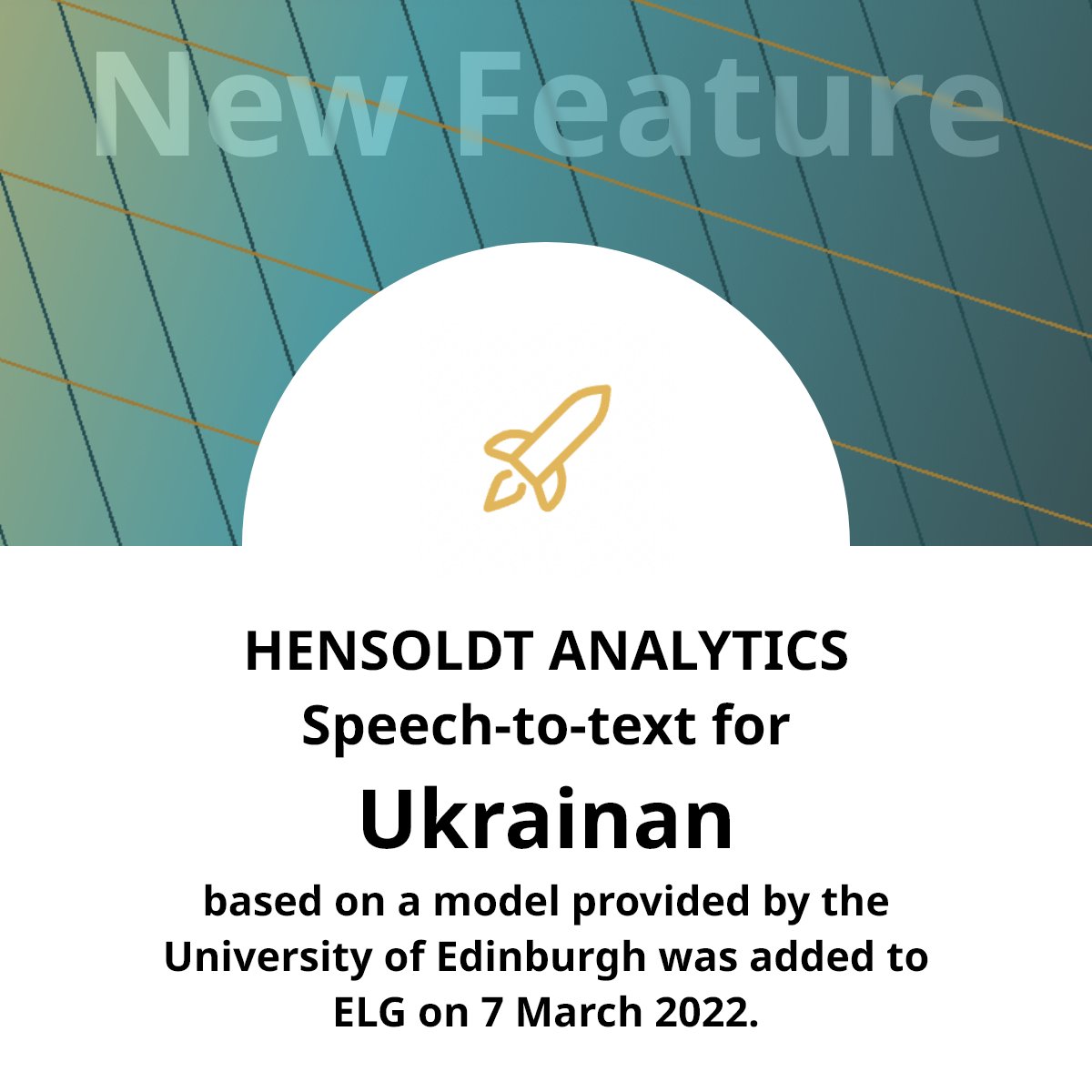 EuroLangTech's tweet photo. @hensoldt_ai added a new Automatic Speech Recognition (#ASR) service for #Ukrainian to the #EuropeanLanguageGrid, based on a model by @OndrejKlejch from @EdinburghUni. The speech-to-text service can be tried out online (when logged in): https://t.co/LnB9Up8fKY https://t.co/4sbcFMmBSS