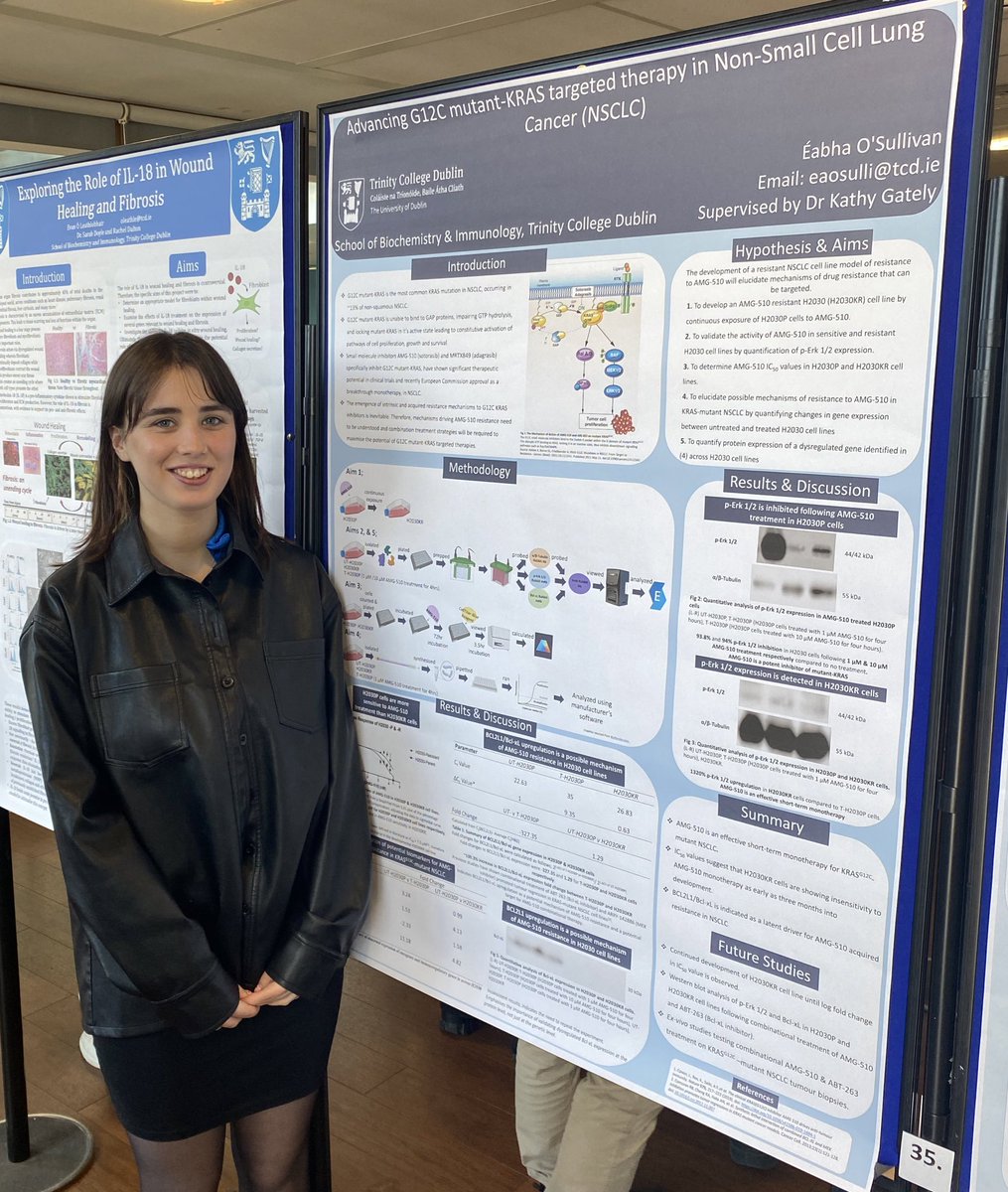 Delighted to present my capstone research project poster alongside my peers in <a href="/tcdTBSI/">TCD TBSI</a> yesterday. I’m honored to have been awarded one of two prizes for the Molecular Medicine course group. Huge thanks to the judges, TBSI staff and my supervisor <a href="/kathygately1/">Kathy Gately</a> for their guidance!
