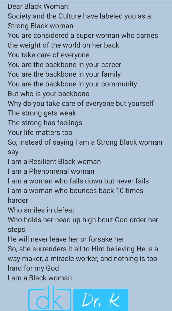 Dear Black Woman!
#BlackWomen
#WomensHistoryMonth 
#FYP 
#DrKMotivates