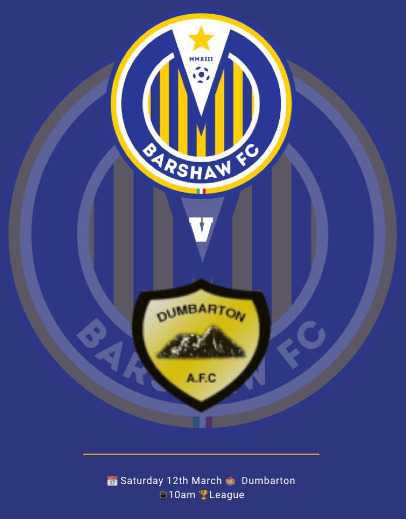 BarshawFc's tweet photo. #fixturefriday

🆚 @AfcDumbarton 
🏆 League
🏟 Dumbarton Common
⏰ 10am ko

Match sponsor - @CuriousCreatu14 

#forzabarshaw
@GDSMLOfficial 
@BattlefieldRest https://t.co/Hhuid67LMY