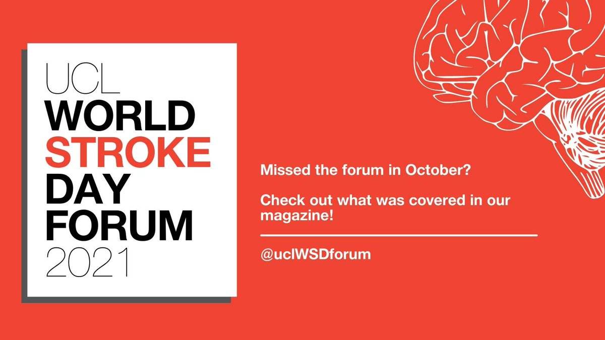 PLORASResearch's tweet image. New Magazine: UCL World Stroke Day Forum 2021
Read @WCHN_UCL's brand new magazine. It showcases the events hosted during
the 2021 @uclWSDforum, and highlights the impact on stroke survivors, their loved
ones, researchers and charity partners.
 Read: engagement.fil.ion.ucl.ac.uk/projects/wsdfo…