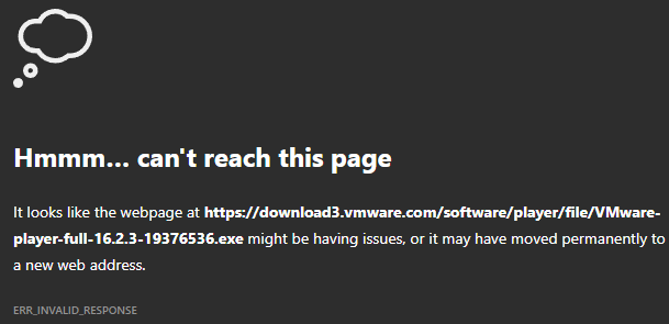 Hey #VMware , the link to the workstation player seems to be broken