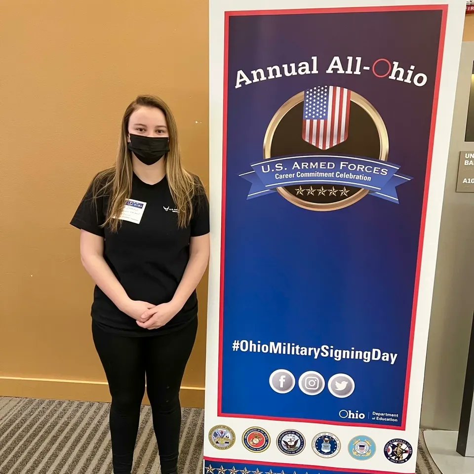 Congrats to THS Senior Zara Zakkour for participating in the All Ohio Armed Forces Career Commitment Celebration.  After graduation, Zara is enlisting in the United States Air Force.
