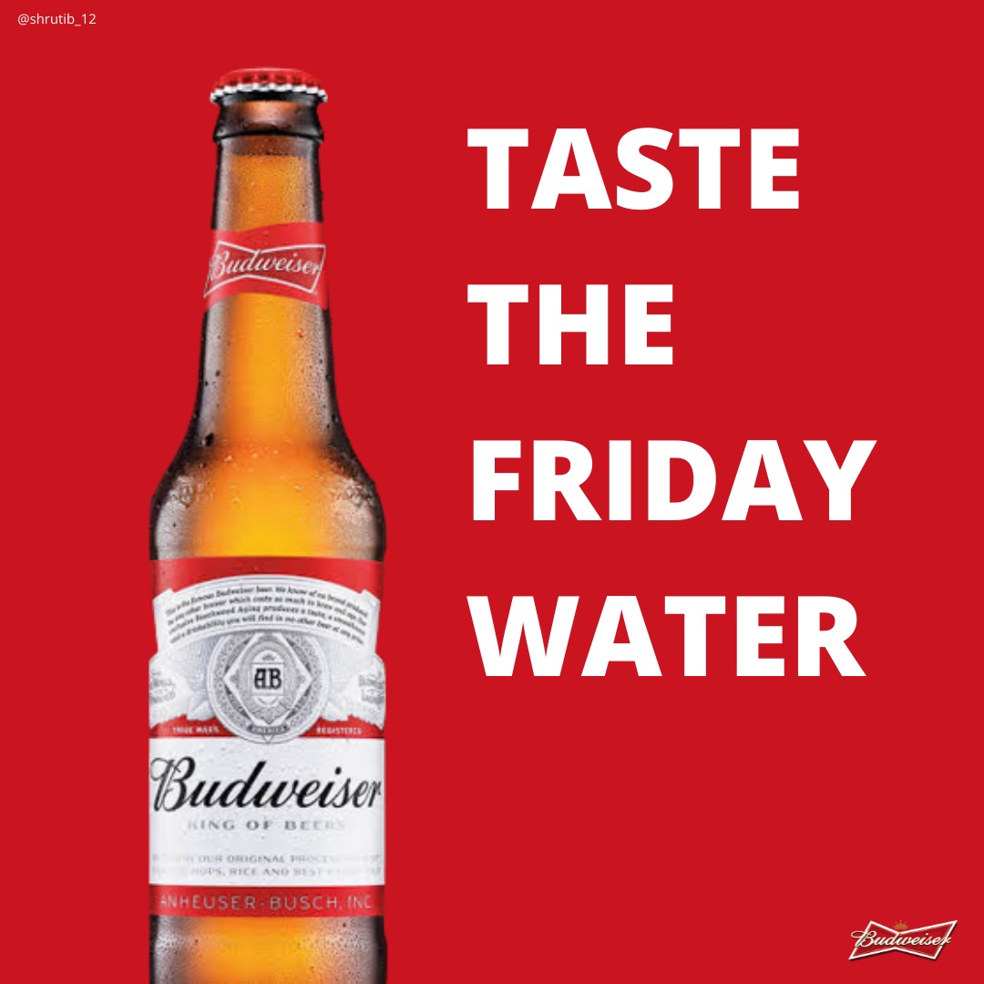 shrutib_12's tweet photo. It's FriYayyy @OneMinuteBriefs #Friday #TGIF @Budweiser #Budweiser #FridayVibes https://t.co/X2Ab2vDvQi