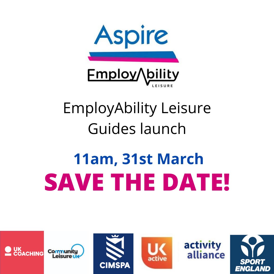 InstructAbility's tweet photo. Gearing up to release three evidence-based #EmployAbilityLeisure Guides, available to download from 11am, 31st March.
These Guides - for disabled people, training providers and employers will be available to download on the InstructAbility website.
#AspireCharity #InstructAbility https://t.co/QjK4Gnc8uH