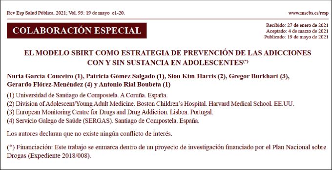 Drogomedia's tweet photo. #RecursoDeInterés📚Este artículo, publicado en el vol. 95 de @RESaludPublica, analiza el modelo #SBIRT como estrategia de #detección e #intervención precoz de #adicciones con y sin sustancia en #adolescentes, 2021 👉https://t.co/jySlid32ep https://t.co/nRYTCyULea