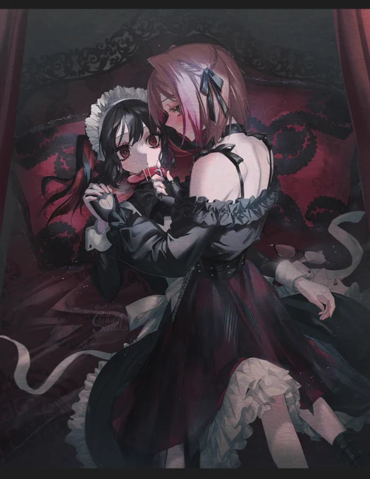 コミッションで描かせていただきました🥀🍷🥩⛓📌 