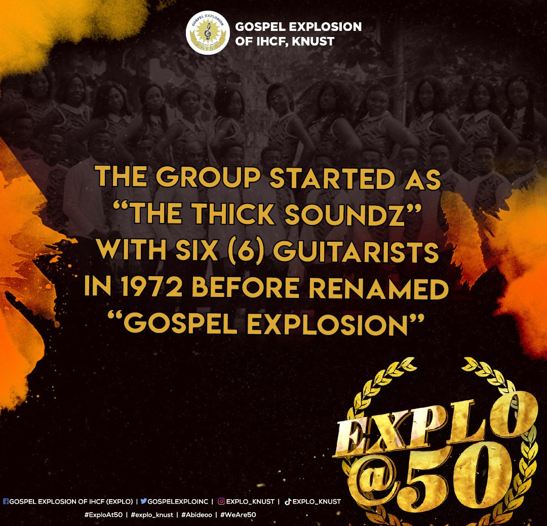 gospelexploinc's tweet photo. Join us as we launch our year-long celebration of 50 years of God's Glory and abundant Grace on the 25th of March 2022.
Theme: Celebration Service: A Heart of Gratitude
Venue: Republic Hall, KNUST

Time: 5:30pm
It's going to be🔥🔥
#ExploAt50
#explo_knust
#Abideoo https://t.co/mkf0eJrORB