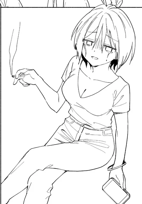 絶望したお姉さんペン入れ～🖊 
