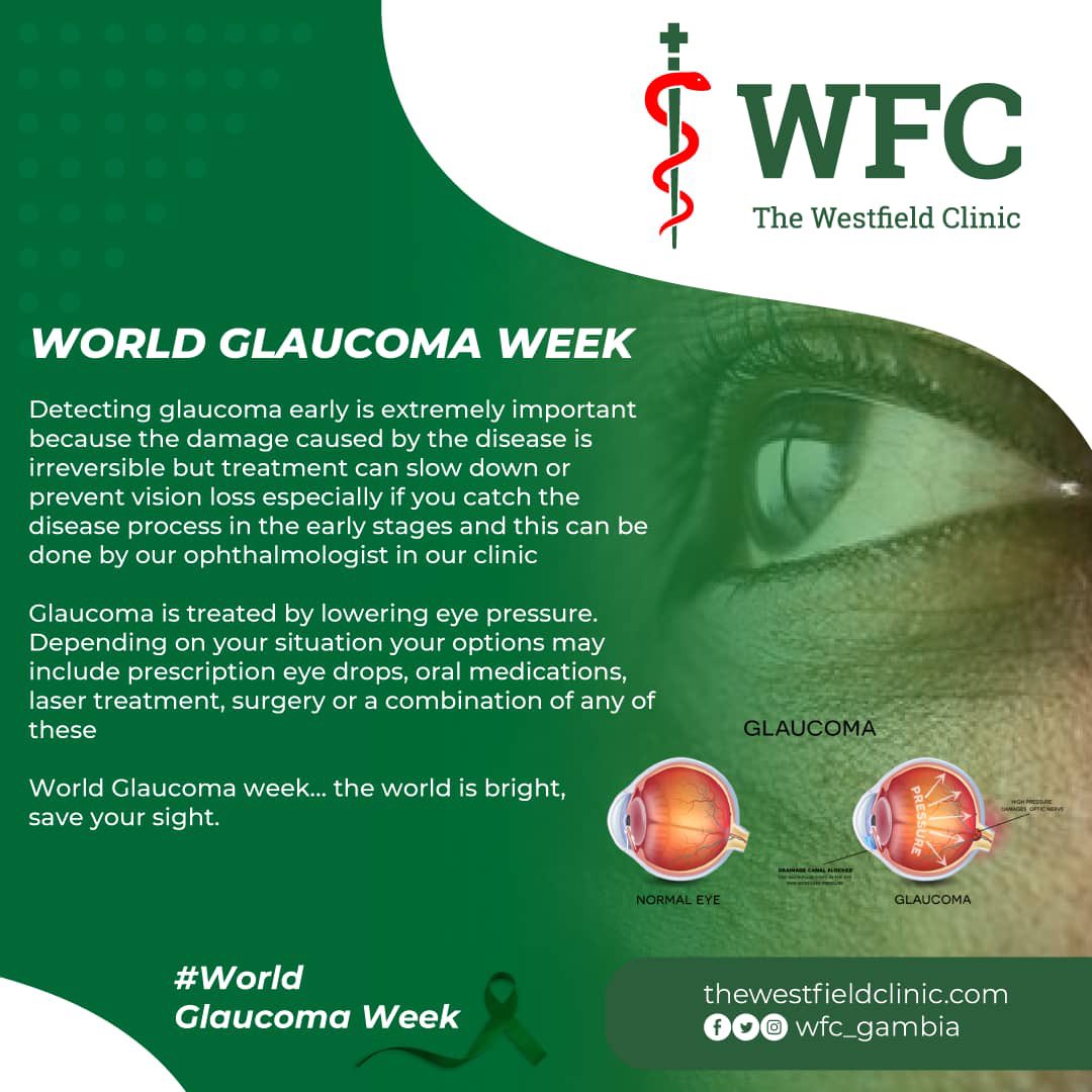 wfc_gambia's tweet photo. The only way to catch the disease early and stop it early is by having an ophthalmologist examine the eye, which is available at our clinic. World Glaucoma Week...the world is bright, save your sight.
#WorldGlaucomaWeek #BeatingNCDs https://t.co/bgQrI6gLhU