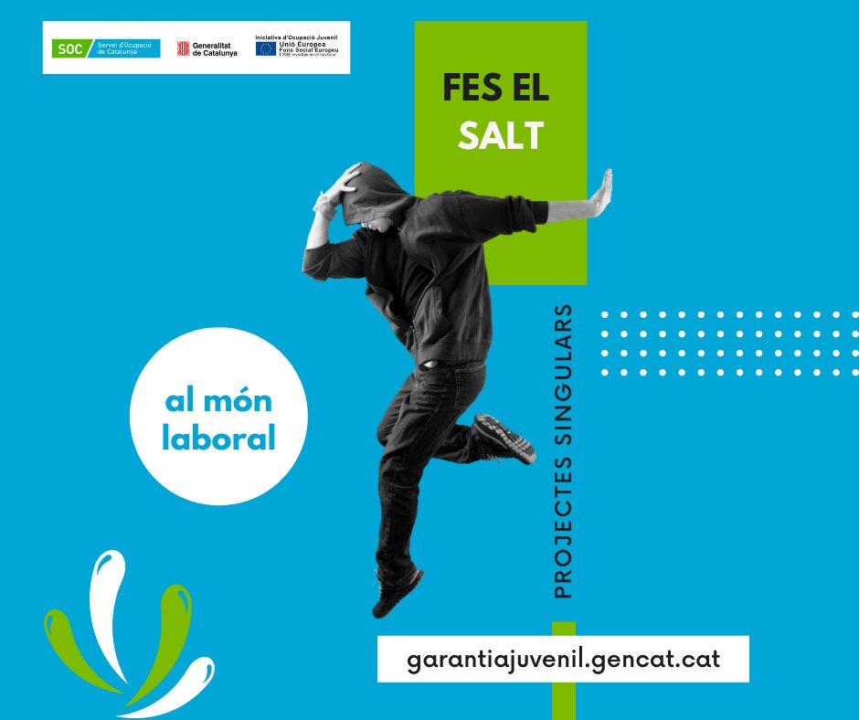 ocupaciocat's tweet photo. 💯Més d’un centenar d’oportunitats per a joves que ni estudien ni treballen!

El programa #Singulars de la Garantia Juvenil enguany compta amb 108 projectes que beneficiaran més de 5.200 joves.

📲Busca el teu projecte!👇🏻

https://t.co/WPjPH70kEL

#FonsUECat🇪🇺
#SOCalteucostat https://t.co/yyry9v5rRI