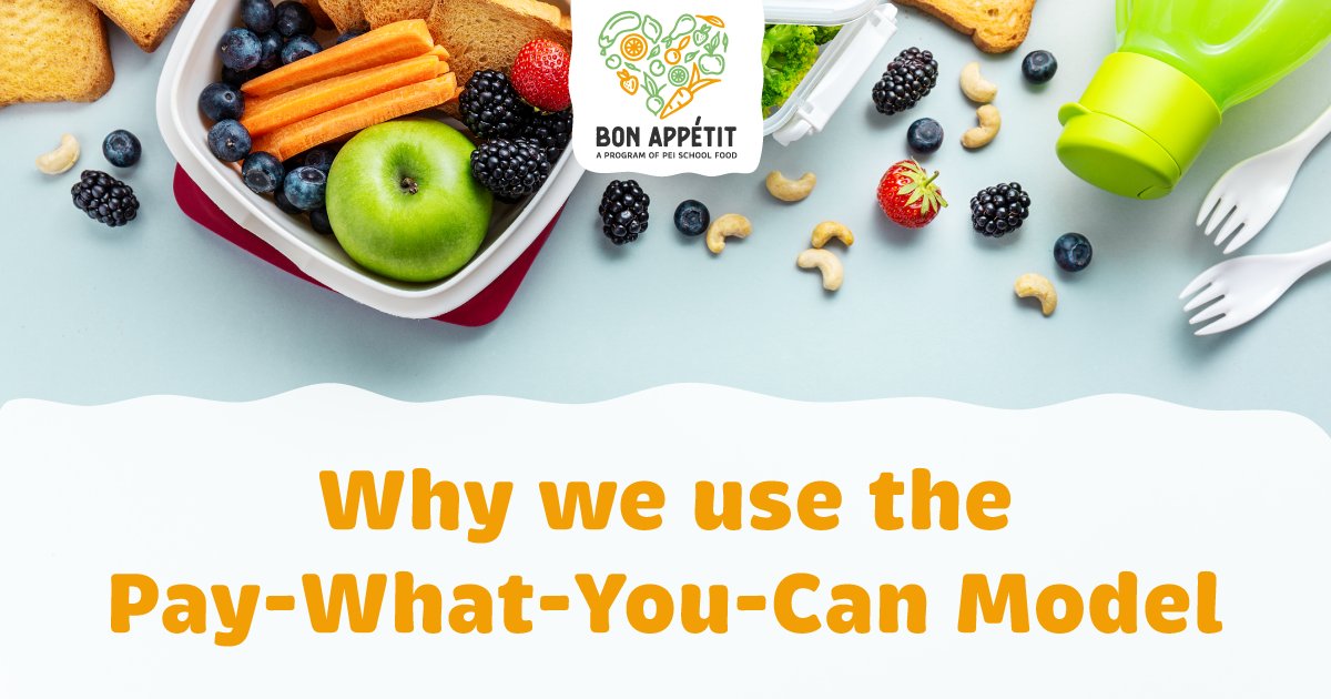 PEIschoolfood's tweet photo. Why Pay What You Can?

We aim for equity! Although each family may not pay the same amount, all families will have the same outcome: healthy school lunches for their children. And that’s what is most important! Thank you for paying what you can.💗

#PEI #PEISchool #Equity https://t.co/tK9Omac7ow