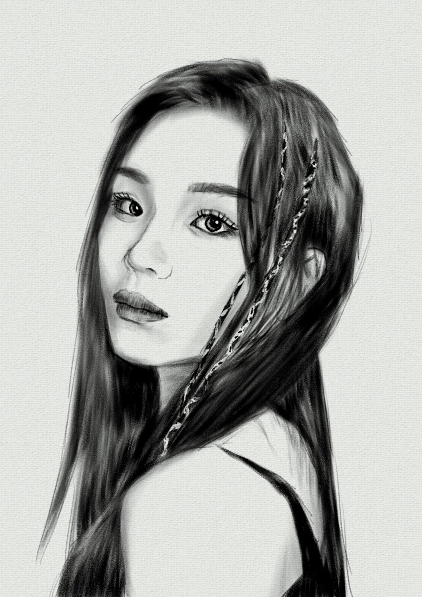 andiantomu's tweet photo. GFRIEND VIVIZ Umji, in charcoal pencil drawing. https://t.co/DynvQxUr7G