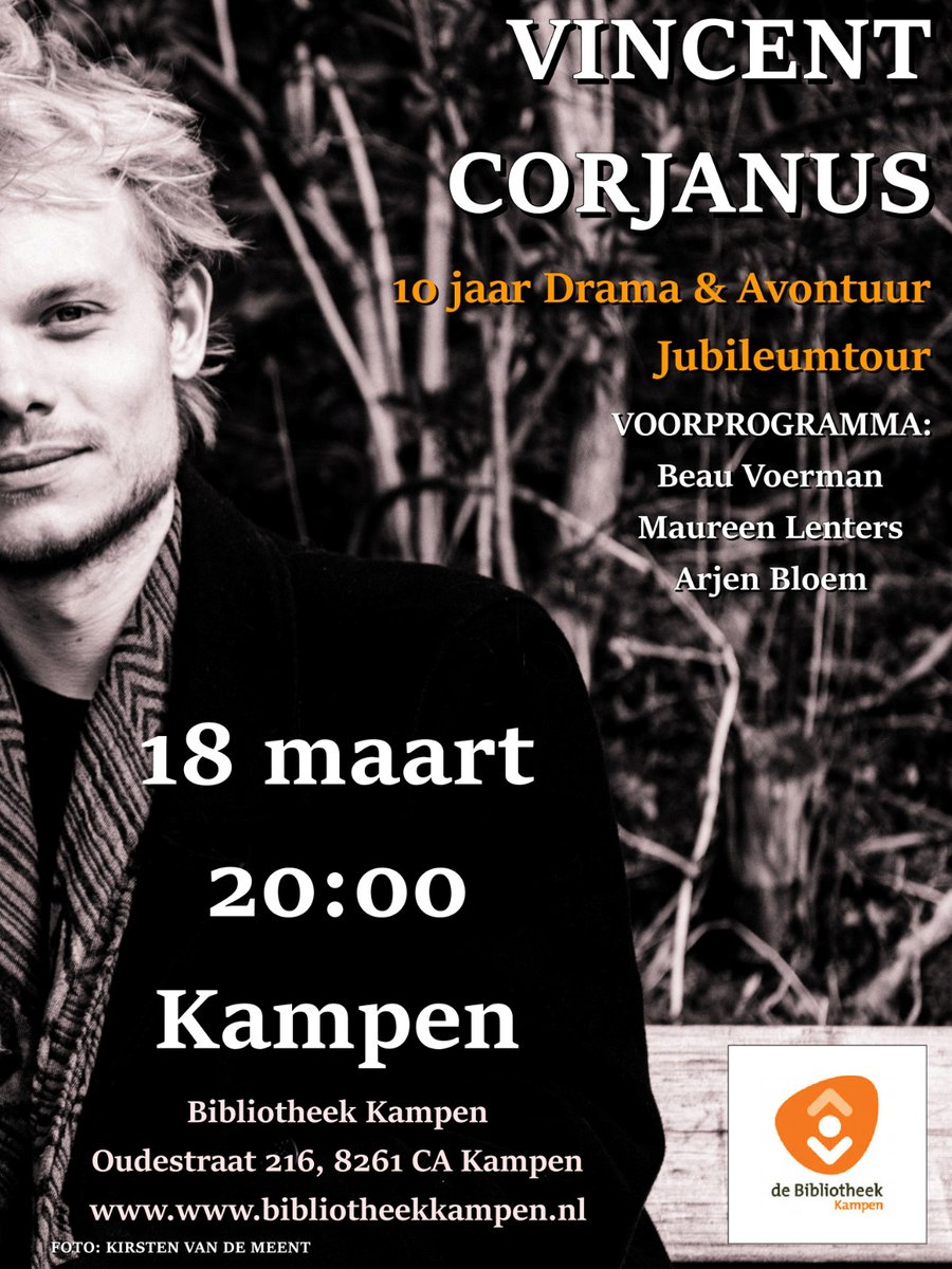 CorjanusVincent's tweet photo. Kampen! We zien je volgende week! Heb jij al kaartjes? 
https://t.co/cLn8UABEJc
@maureenlenters @Arjenbloom @BiebKampen https://t.co/5nMuAdFXKG