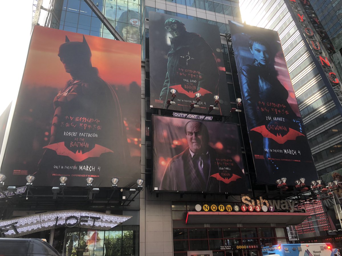 The Batman billboards in Times Square.