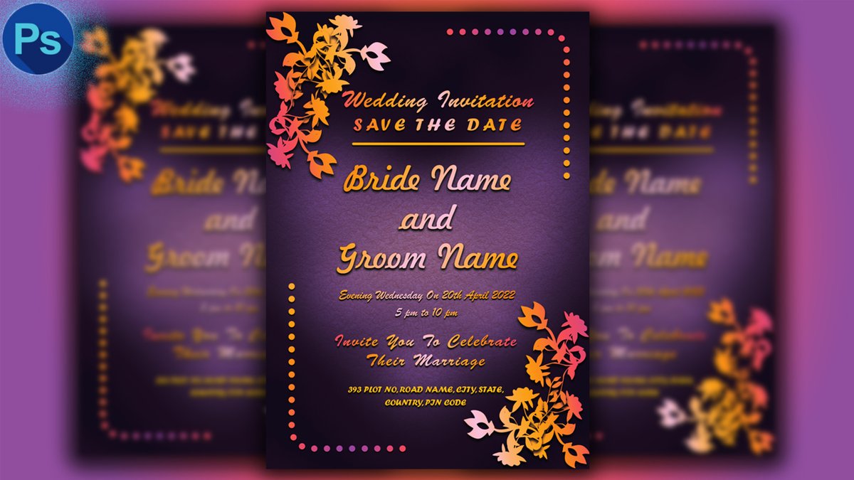 Cool \u0026 Attractive Wedding Invitation Card Design In Photoshop CC | Wedding  Card Design - Photoshop https://t.co/Msw4wDQOqW #design #creativedesign  #creative #weddingcards #weddinginvitations #carddesign #graphicdesigning  #graphicdesigner ..., image size:1200x675