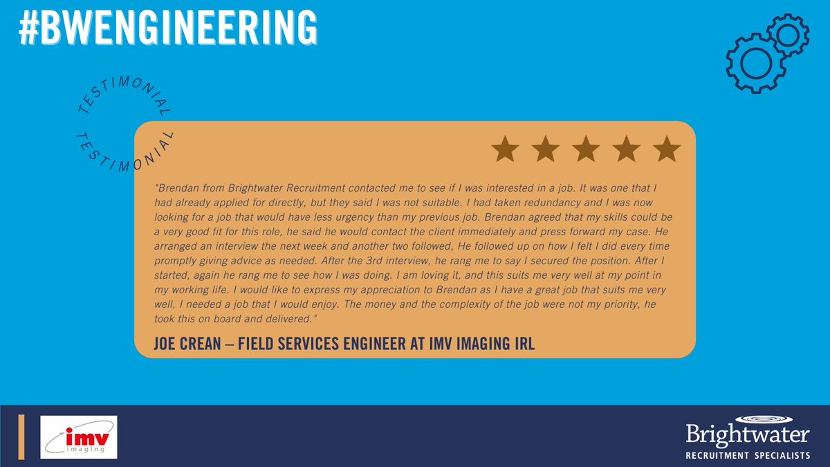 brightwater98's tweet photo. A #newjob isn't just about #careerprogression or #salary. It's finding the right #culturalfit & #worklifebalance for you. Brendan Rogers of #BWEngineering found Joe Crean the perfect role.
For the best #engineeringjobs, visit https://t.co/RsTLPQZ2Ea
#engineeringweek2022 https://t.co/xEANzRreZD