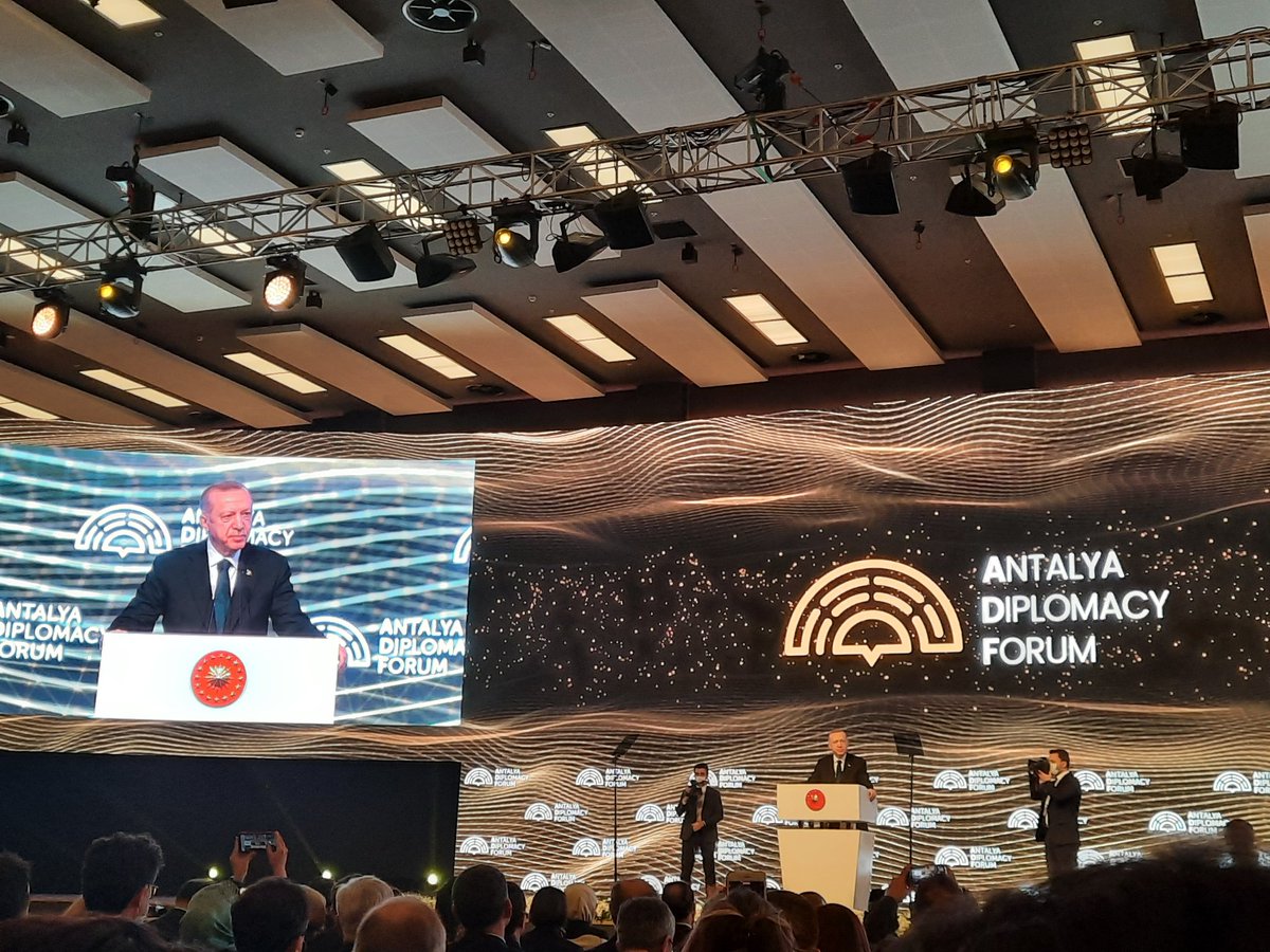 From the opening speech of Turkish President Recep Tayyip Erdoğan at #ADF2022 #Meet4Diplomacy