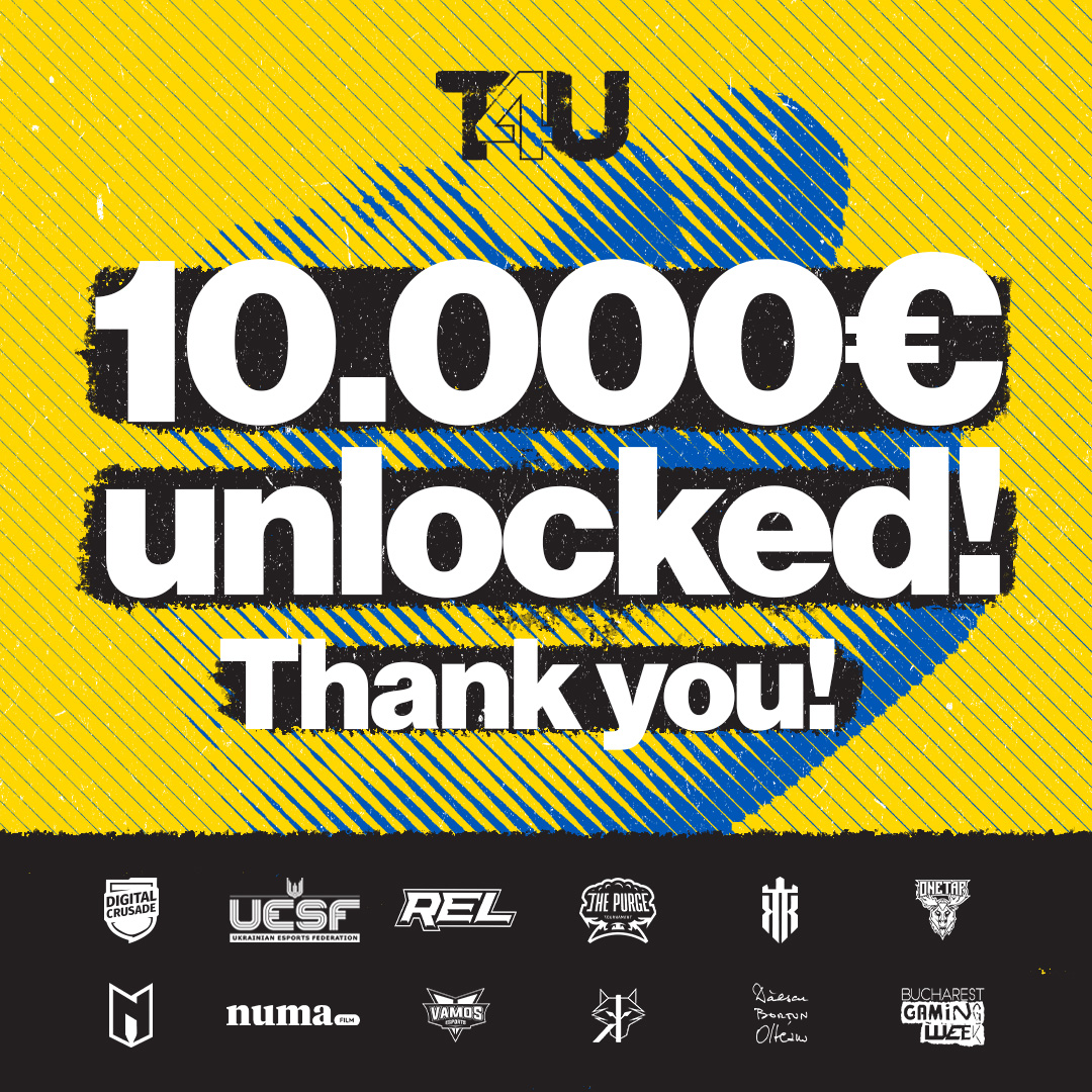 YOU ARE THE BEST! 🤗

Thank you so much for every donation and for getting #Together4Ukraine with us! ✊ 

<a href="/uesf_ua/">Ukrainian Esports Federation</a> <a href="/ROEsportsLeague/">Romanian Esports League</a> <a href="/PurgeTournament/">The Purge Tournament Official</a> <a href="/wektrl/">KTRL</a> <a href="/onetapgaming_gg/">OneTapGaming</a> <a href="/NexusGamingRo/">Nexus Gaming</a> <a href="/NumaFilm/">Numa Film</a> <a href="/VAMOSeSports/">VAMOS eSports Romania</a> <a href="/RedPackEsports/">REDPack Esports</a> Dăescu Borțun Olteanu &amp; Bucharest Gaming Week