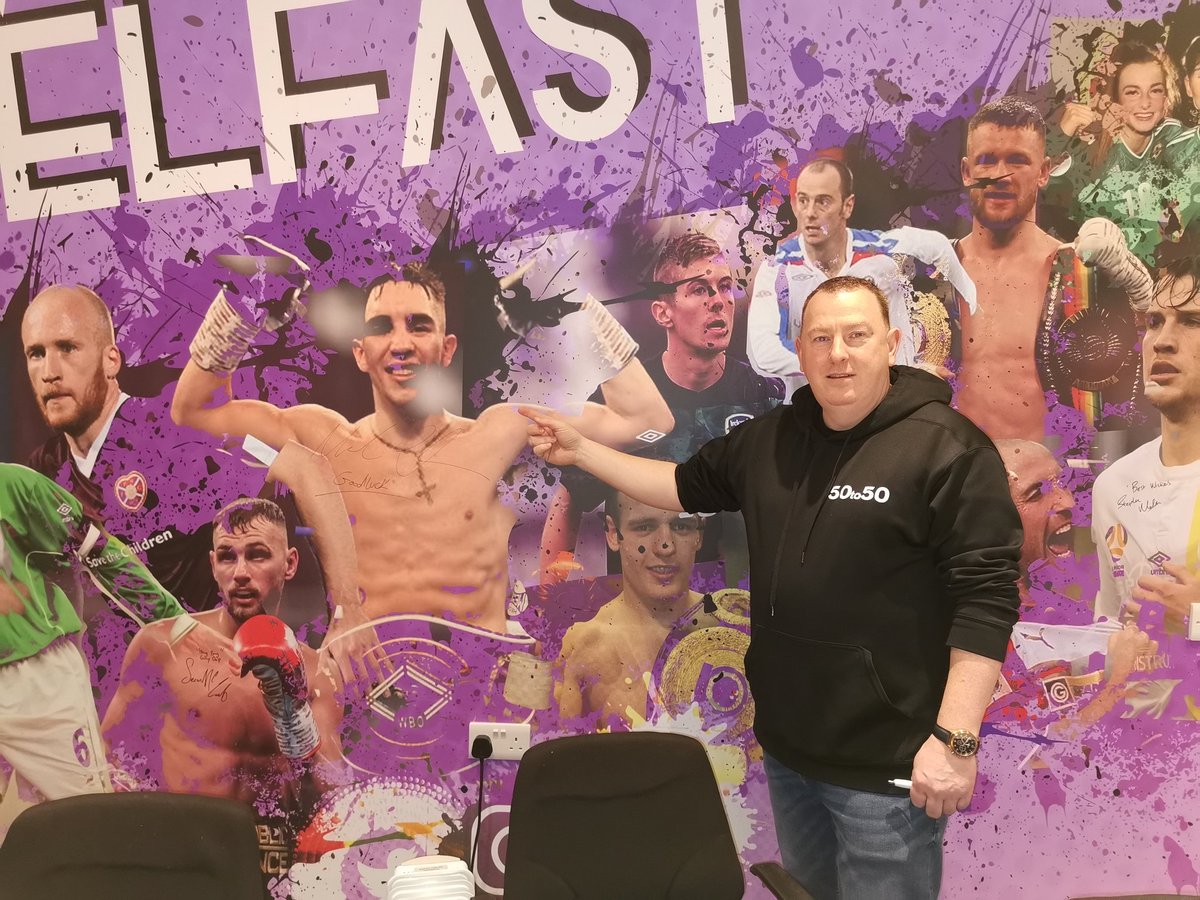 Great to have <a href="/puntersg/">Gerard Mulhern - PG Media</a> up today at the hub. We need help settling the debate... Should the NI Cribby Champ get a place on our West Sports graphic wall?

𝗥𝗘𝗧𝗪𝗘𝗘𝗧 ᖴOᖇ YᗴՏ
𝗟𝗜𝗞𝗘 ᖴOᖇ ᑎO

Is he calling out <a href="/mickconlan11/">Michael Conlan</a> for a challenge?

<a href="/Malachians/">Pilib De Brún (Phil Brown)</a> <a href="/seanpaulloughr1/">Sean Loughran</a>
