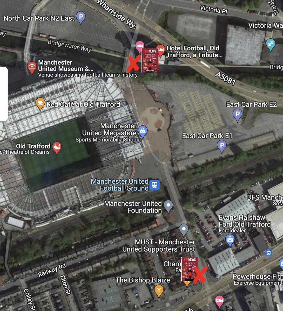 barneyrednews's tweet photo. We'll be selling 3pm-520ish. Cash or card, top of SMB Way, Salford Bridge, these two spots shown here.

You can also read the new RedNews on your devices.

Print/PDF subs https://t.co/YouTU1xasN 

Digital subs https://t.co/MrRfRaSwh7

Kindle at https://t.co/5NVmPvRCkH 

#mufc https://t.co/CoehV5QwoP