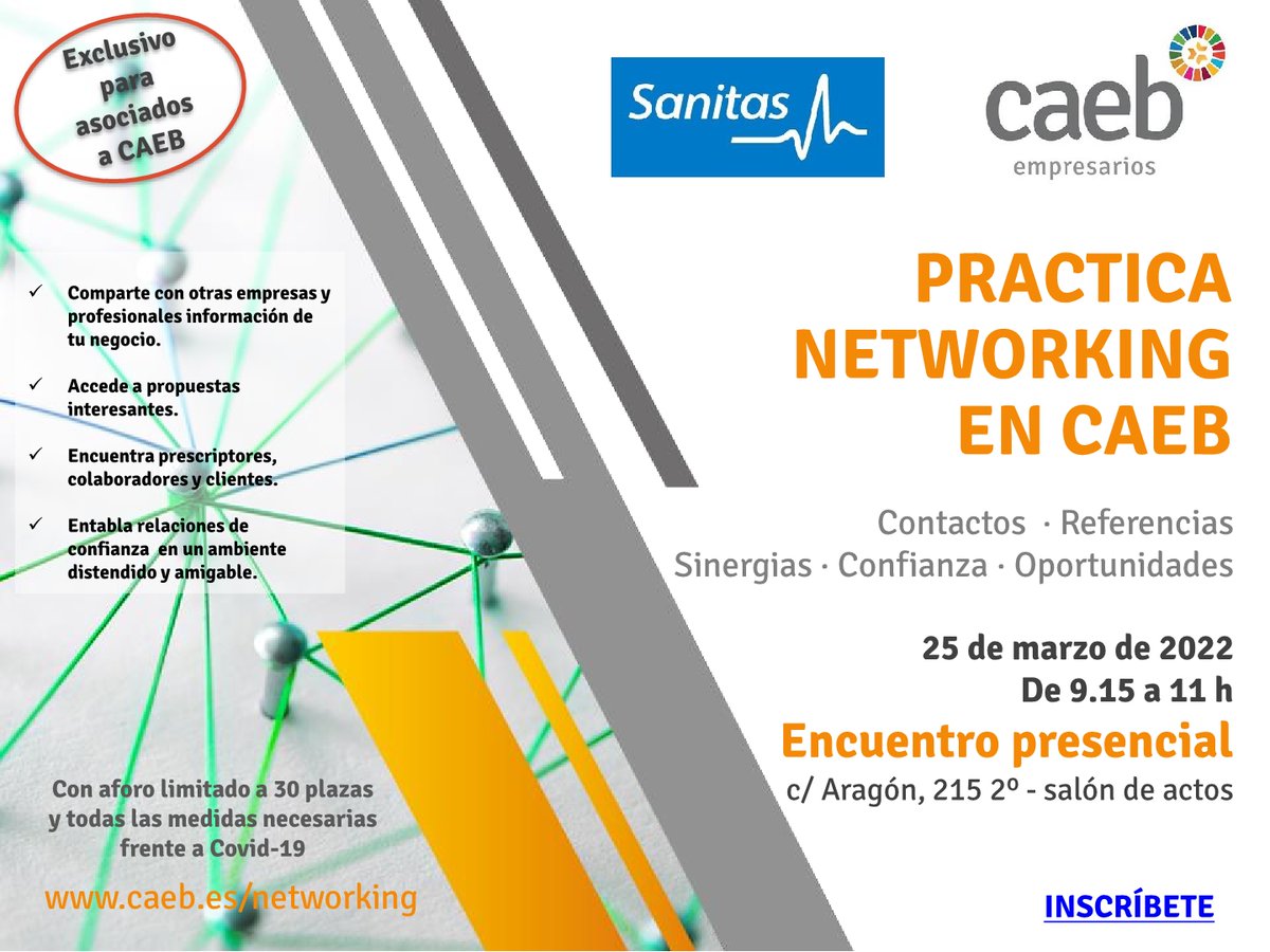 CAEB's tweet photo. 🧡¿Has probado los #networking en #CAEB?
👌Amplía tus contactos y genera relaciones de confianza con otros empresari@s y profesionales.
🗓️Te esperamos el viernes 25 de marzo.
✏️Apúntate: https://t.co/SSTpUJ8fJF
#CAEBnetworking https://t.co/vhnpuPRmy1