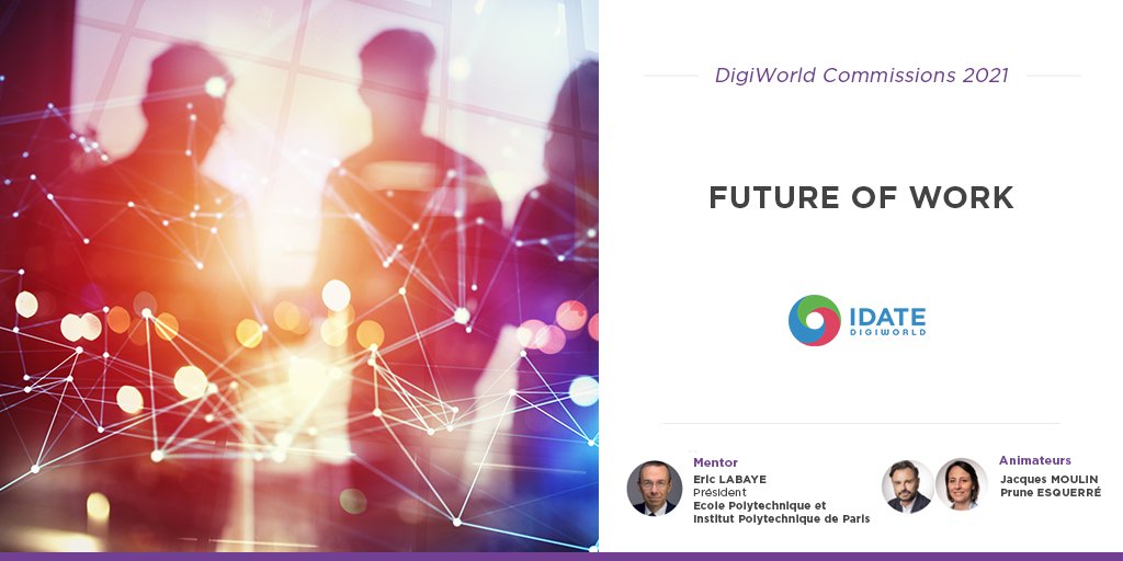 IDATE_SAS's tweet photo. [#DigiWorldCommissions] Dans ce rapport mentoré par Eric Labaye, Président de l'École Polytechnique et Institut Polytechnique de Paris et animé par @JacquesMoulin10 &amp; @prunedelafrance, revient sur les stratégies et thématiques du #FutureofWork💻

➡️https://t.co/KnYL9XGHIT https://t.co/ljjmL1xvV1