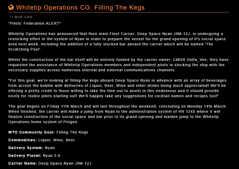 WhitetipOps's tweet photo. 🚨 Incoming Priority Message! 🚨

 Whitetip Operations Community Goal:
🍻 Filling The Kegs 🍻 https://t.co/yRMB0V7T2l