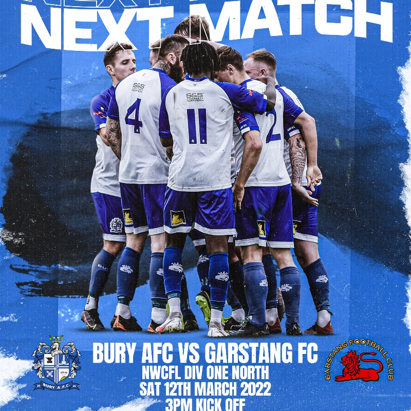 buryfc_women's tweet photo. MATCH PREVIEW | Tomorrow we host Garstang in the first of our final five games of the season.

Get all the information including tickets, matchday playlist and details of all of this weekend's #HerGameToo activities here.
