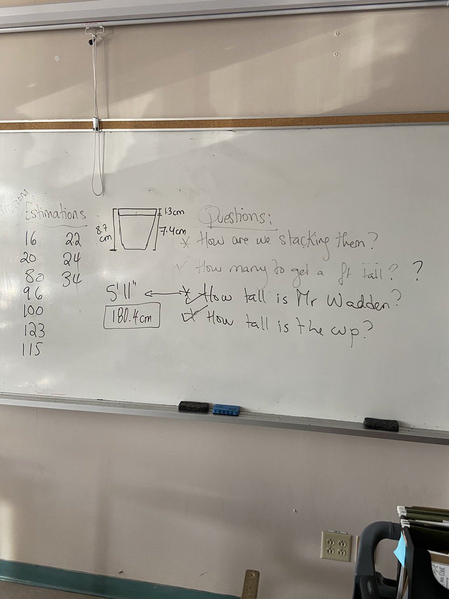 MrWaddenRMS's tweet photo. Heading into March Break by using cups and spaghetti to graph linear relations. https://t.co/8HpW1X7zyk